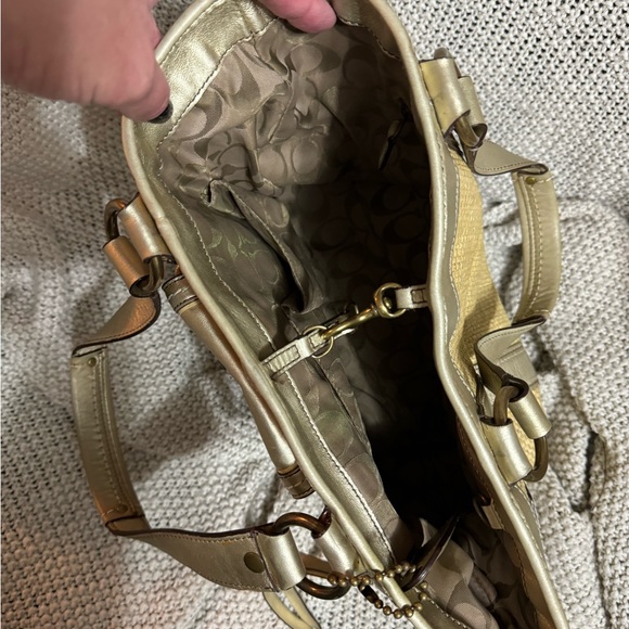 Coach Legacy Womens Natural Woven Canvas Tote Shoulder Handbag Purse - Picture 10 of 13